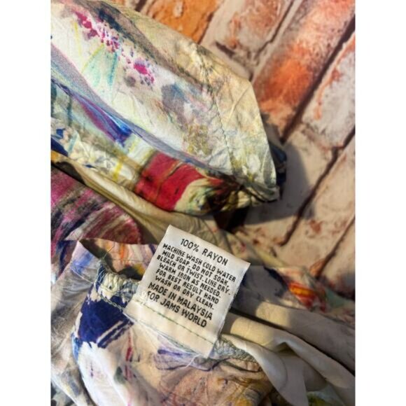 Jams World Honolulu short sleeve color dance shirt button up women's size XXL - Picture 5 of 6